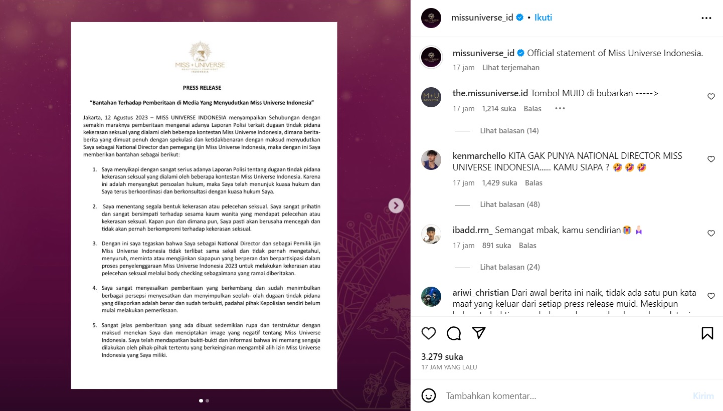 Poppy Capella Buka Suara Terkait Dugaan Pelecehan Seksual di Miss Universe Indonesia