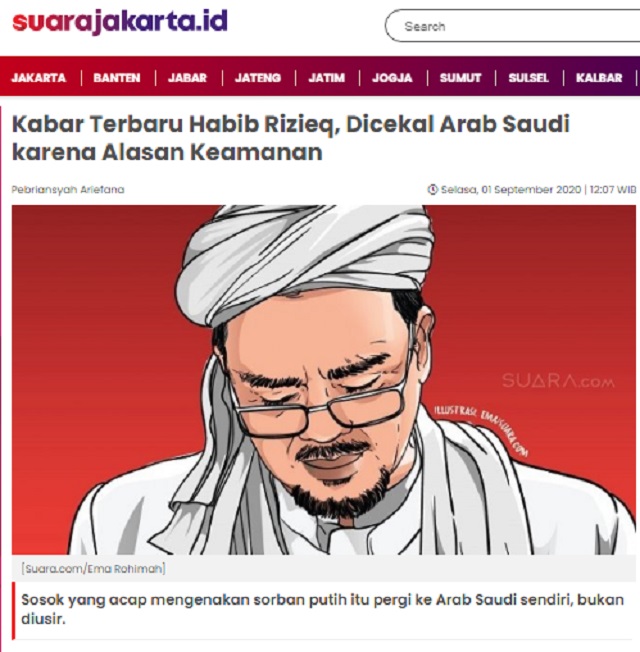 [Cek Fakta] Habib Rizieq Bersumpah tak Akan Kembali ke Indonesia? Ini Faktanya