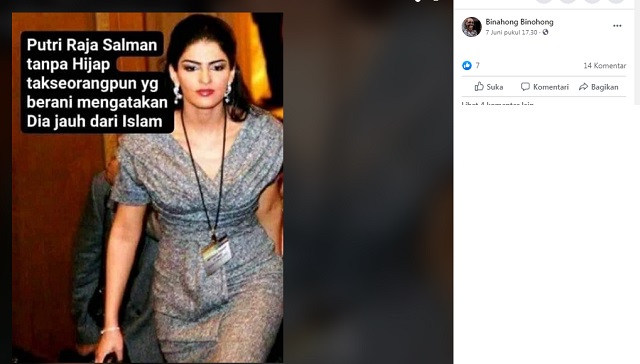 Benarkah Ini Foto Putri Raja Salman Tanpa Hijab Simak Faktanya Medcom Id
