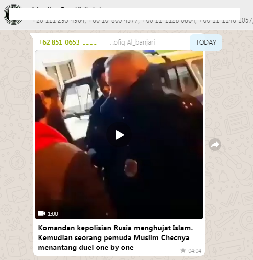 [Cek Fakta] Video Komandan Kepolisian yang Menghujat Islam Diajak Duel Pemuda Muslim Chechnya? Ini Faktanya