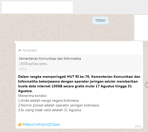 [Cek Fakta] Kominfo Bagikan Paket Data 150 GB Gratis? Ini Faktanya