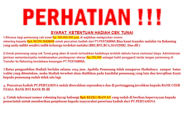 [Cek Fakta] Beredar Link Bantuan Subsidi Pertamina Senilai Rp189 Juta? Ini Faktanya