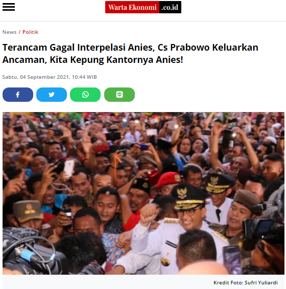 [Cek Fakta] Video Prabowo Pimpin Jutaan Warga Kepung Kantor Anies Baswedan? Ini Faktanya