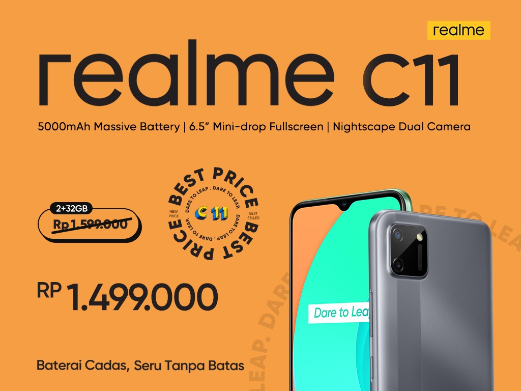 realme C11 Potong Harga, Desain Premium dan Baterai Jumbo