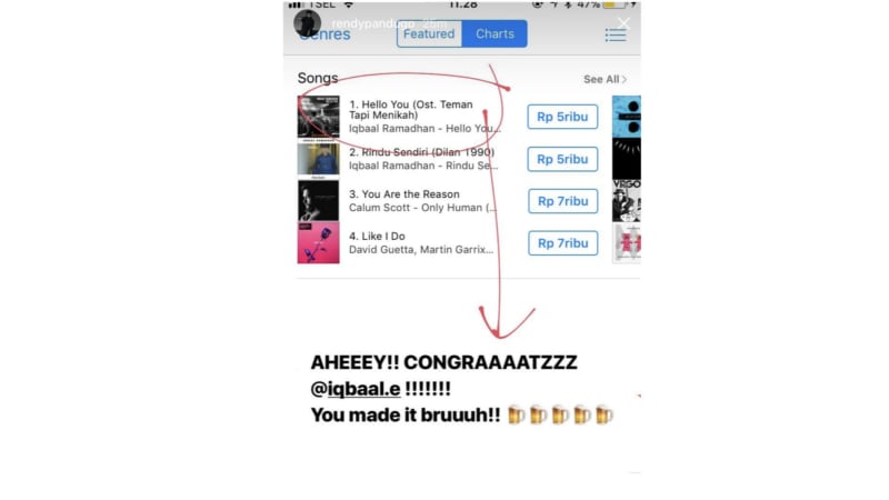 Lagu Terbaru Iqbaal Ramadhan Langsung Melesat di Tangga Lagu iTunes