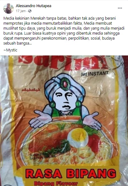 [Cek Fakta] Mie Instan Rasa Bipang Ambawang? Ini Faktanya