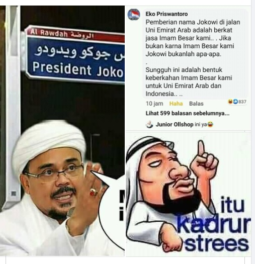[Cek Fakta] Nama Jalan Presiden Jokowi di Abu Dhabi Berkat Jasa Habib Rizieq? Ini Faktanya