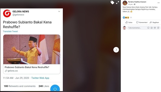 [Cek Fakta] Prabowo Bakal Kena <i>Reshuffle</i> Kabinet? Ini Faktanya