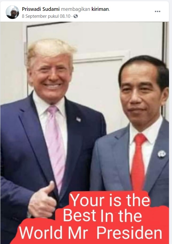 [Cek Fakta] Trump Sebut Jokowi Presiden Terbaik di Dunia? Ini Faktanya