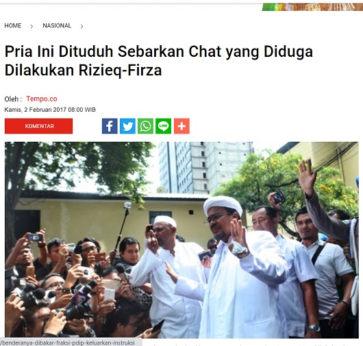 [Cek Fakta] Imigran Tiongkok Pembuat Percakapan Palsu Habieb Rizieq? Ini Faktanya