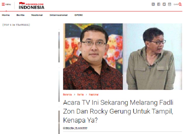 [Cek Fakta] Rocky Gerung Dilarang Tampil di TV? Ini Faktanya