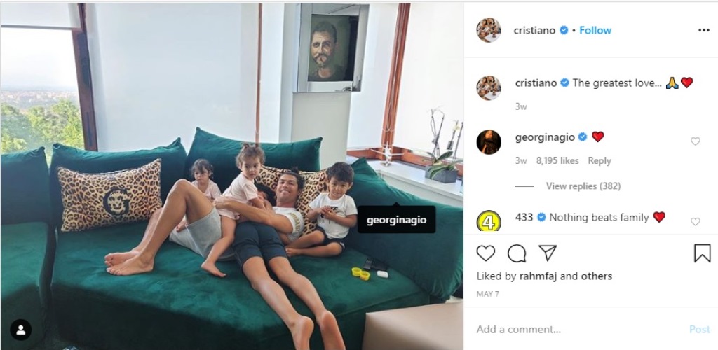 Potret Cristiano Ronaldo Habiskan Waktu dengan Anak Selama Isolasi Mandiri