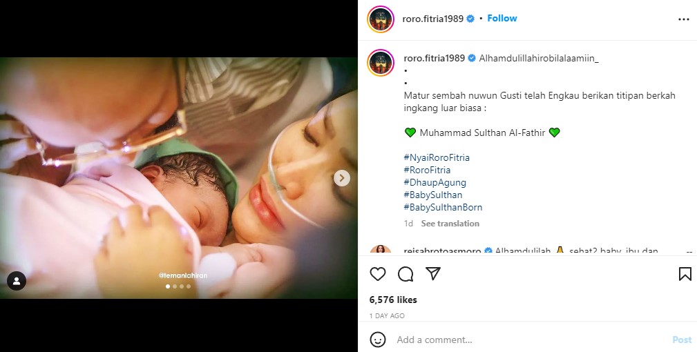 Selamat! Roro Fitria Melahirkan Anak Pertama