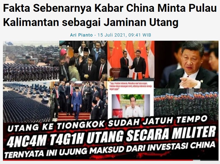 Minta pulau ke indonesia china kalimantan datang akan Fakta Sebenarnya
