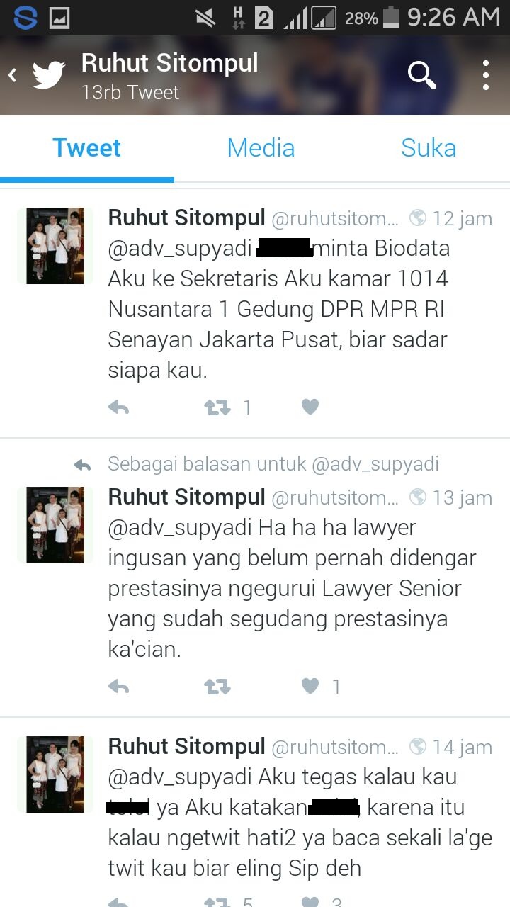 Berkata Kasar Lewat Twitter, Ruhut Dilaporkan ke Bareskrim