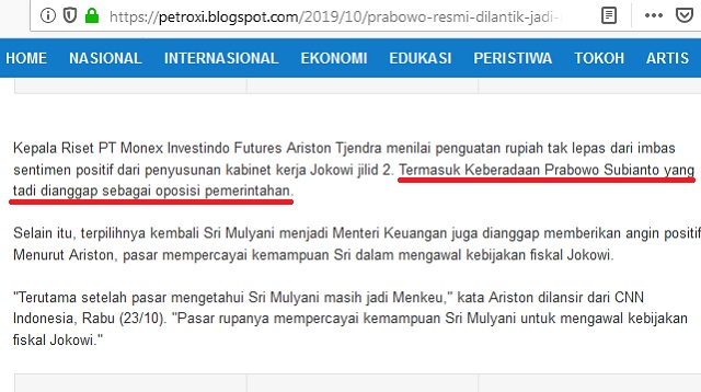 Prabowo Resmi Dilantik Jadi Menhan, Rupiah Langsung Naik Melejit ? Ini Faktanya
