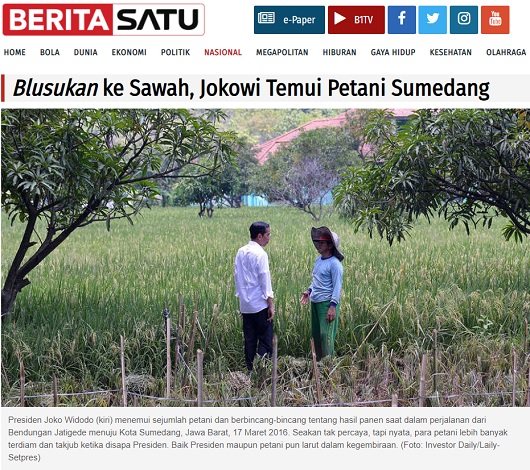 [Cek Fakta] Foto Jokowi Berbicara dengan Orang-orangan Sawah? Ini Faktanya