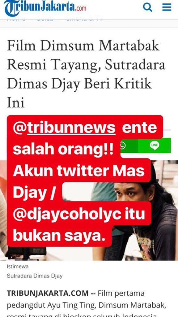 Joko Anwar dan Dimas Djay Kesal Artikel Ulasan Film Salah Catut Narasumber