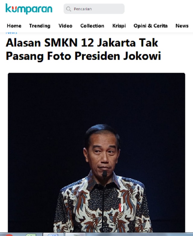 [Cek Fakta] SMK 12 Jakarta tak Pajang Foto Presiden Jokowi? Ini Faktanya