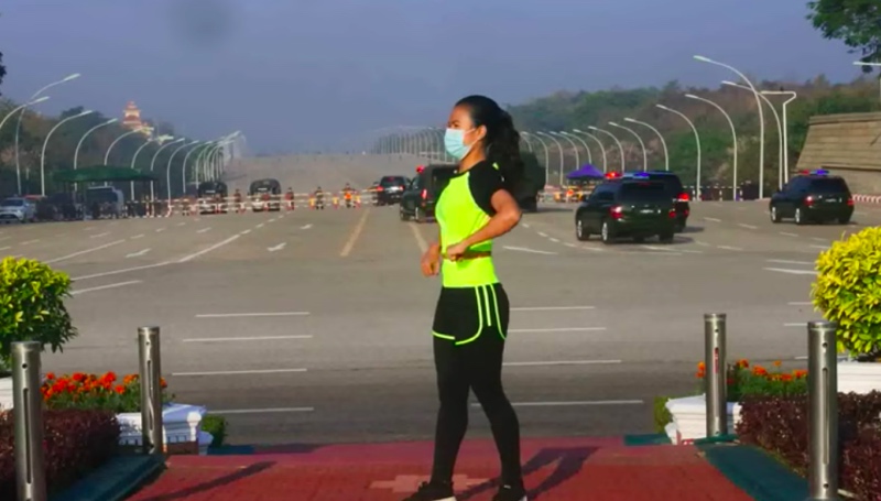 Viral Khing Hnin Wai Asyik Senam di Tengah Kudeta Myanmar
