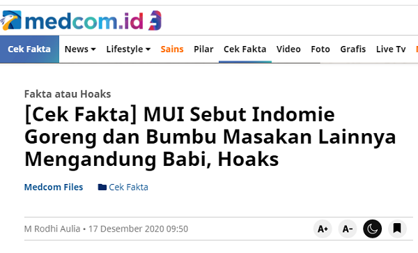 [Cek Fakta] Benarkah Ini Daftar Bumbu Masakan Mengandung Babi? Simak Faktanya