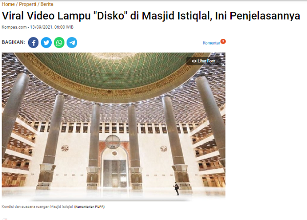 [Cek Fakta] Lampu Masjid Istiqlal kayak Diskotek? Ini Faktanya