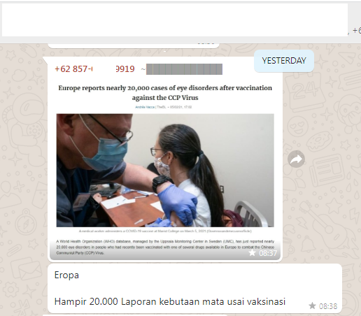 [Cek Fakta] Hampir 20 Ribu Laporan Kebutaan usai Vaksinasi di Eropa? Ini Faktanya