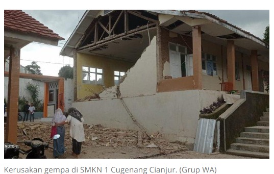 [Cek Fakta] Beredar Foto Gedung SMAN di Sukanagara Rusak dan Siswi Terluka Imbas Gempa Cianjur M 5,6? Ini Faktanya