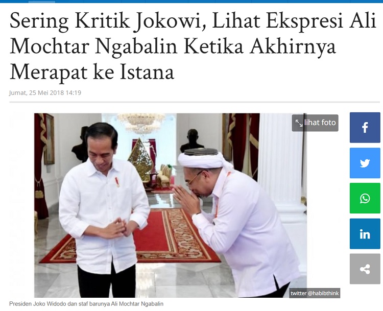[Cek Fakta] Ali Mochtar Ngabalin Sebut Jokowi Keturunan Nabi Sulaiman? Ini Faktanya
