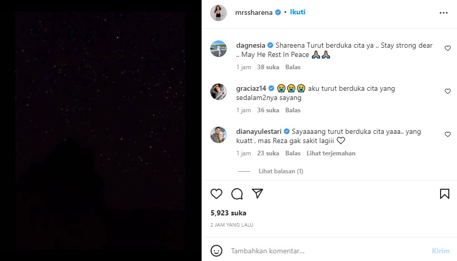 Reza Gunawan Meninggal, Instagram Sang Adik Sharena Delon Banjir Ucapan Duka