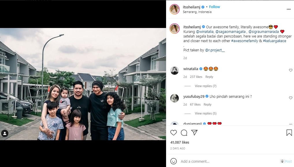 Anji dan keluarga Sheila Marcia. Instagram @itssheilamj