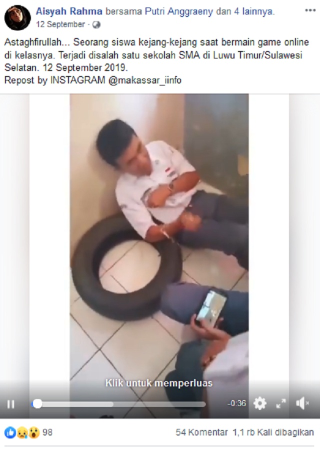 Viral Video Siswa Kejang-Kejang Karena Bermain <i>Game</i> <i>Online</i>? Ini Faktanya