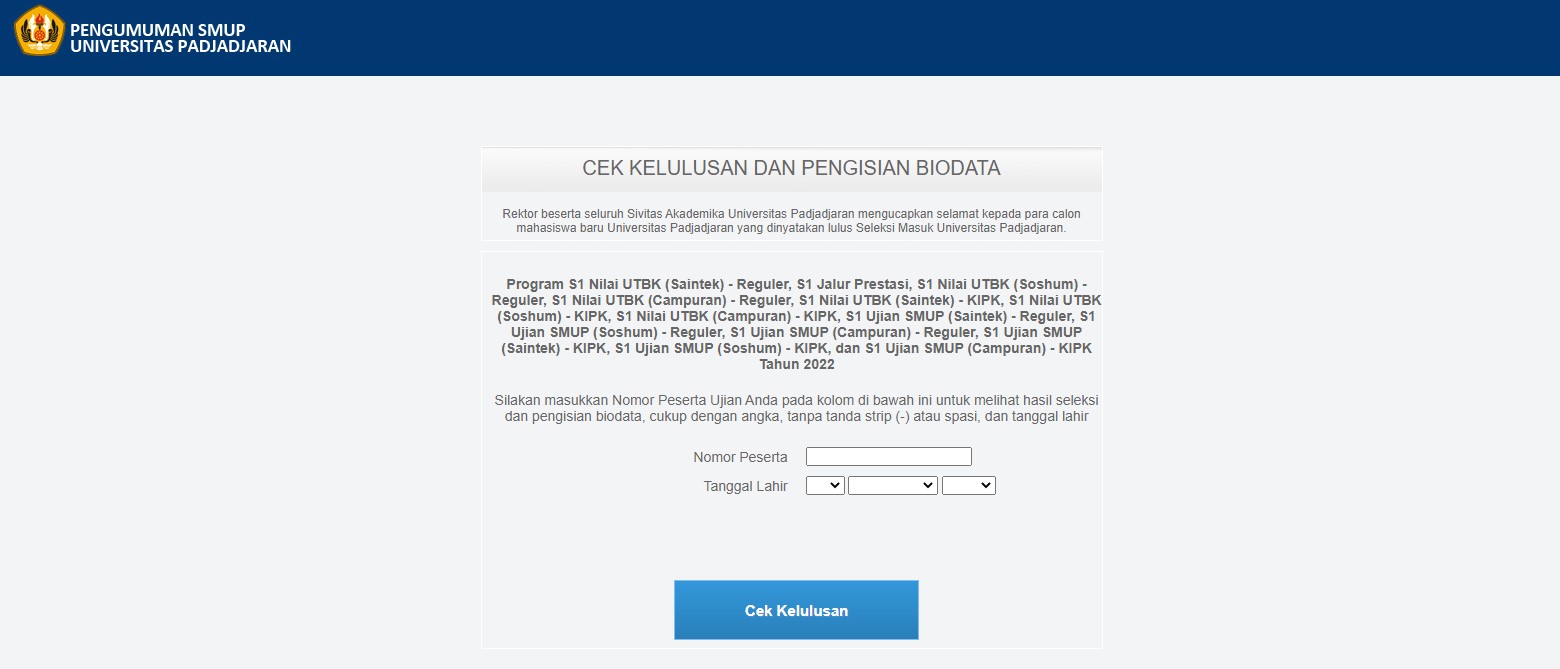 Cara Cek Pengumuman SMUP Unpad 2022 Jalur Mandiri dan Jalur Prestasi