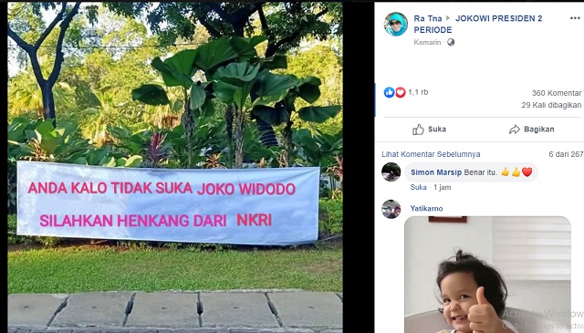 [Cek Fakta] Viral Spanduk 'Kalau Tidak Suka Jokowi Silakan Hengkang dari Indonesia'? Ini Faktanya