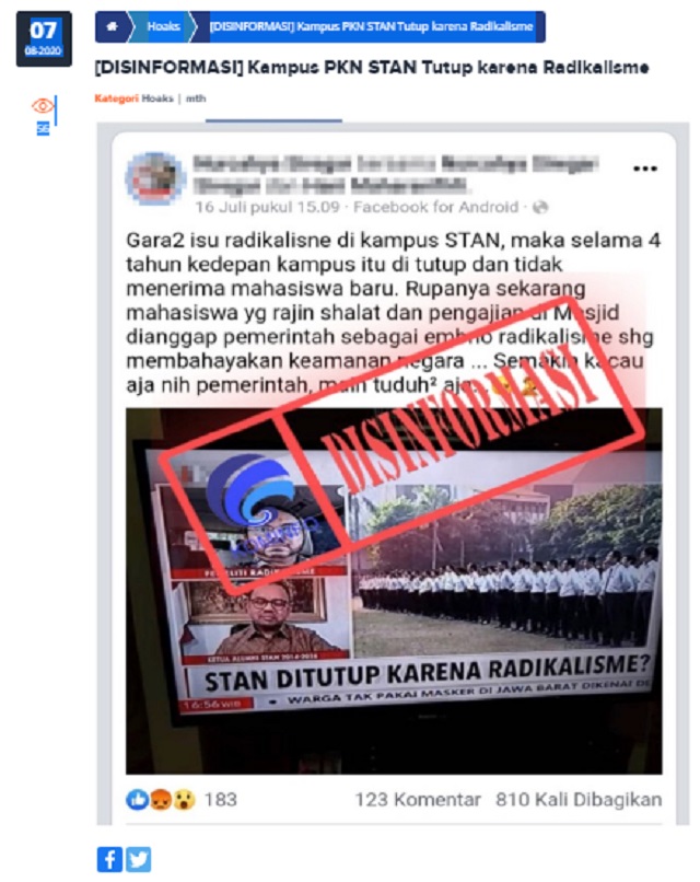 [Cek Fakta] Benarkah STAN Ditutup karena Isu Radikalisme? Simak Faktanya