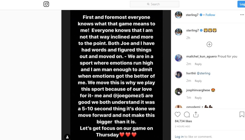 Lewat Instagram, Sterling Klarifikasi Konflik dengan Gomez