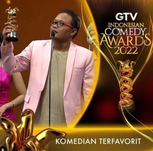 Sule menang kategori Komedian Terfavorit. Instagram officialgtvid