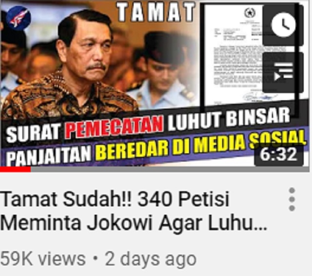 [Cek Fakta] Surat Pemecatan Luhut Binsar Pandjaitan Beredar di Media Sosial? Ini Faktanya