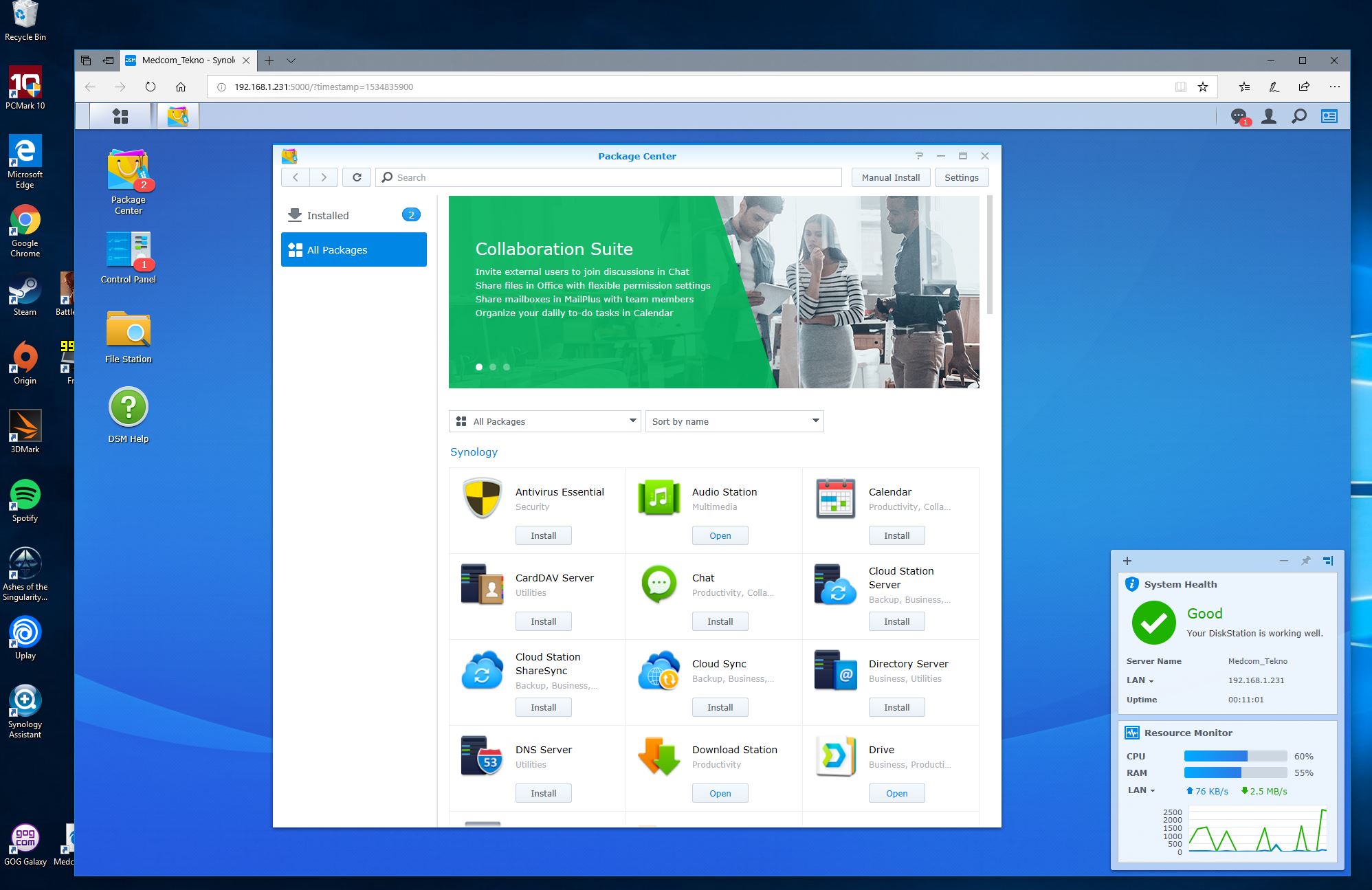 Menjajal Disk Station Manager di NAS Synology