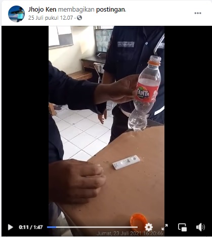 [Cek Fakta] Viral Video Satpam Uji Swab Antigen Pakai Air Keran Hasilnya Positif? Ini Faktanya