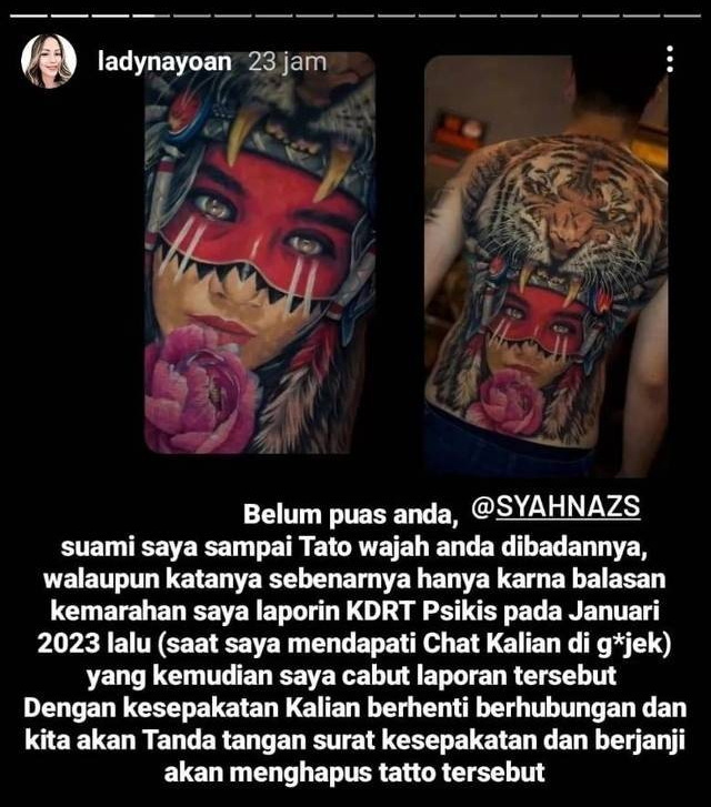 Rendy Kjaernett Benarkan Tato di Punggungnya Wajah Syahnaz Sadiqah