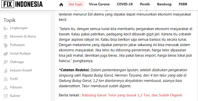 [Cek Fakta] Tak Dibagi-bagikan, 4 Ton Telur Bansos Pemprov Jabar Membusuk? Ini Faktanya