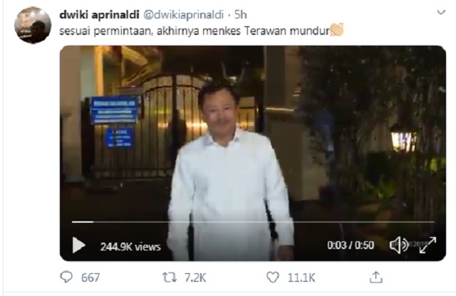 [Cek Fakta] Sesuai Permintaan, Akhirnya Menkes Terawan Mundur? Ini Faktanya
