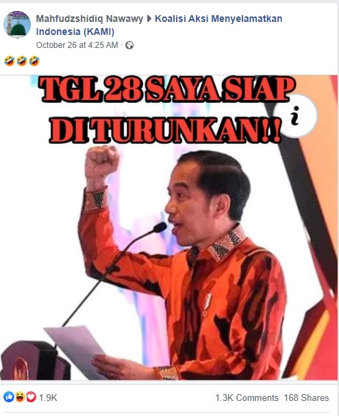 [Cek Fakta] Presiden Jokowi Mengaku Siap Diturunkan? Ini Faktanya