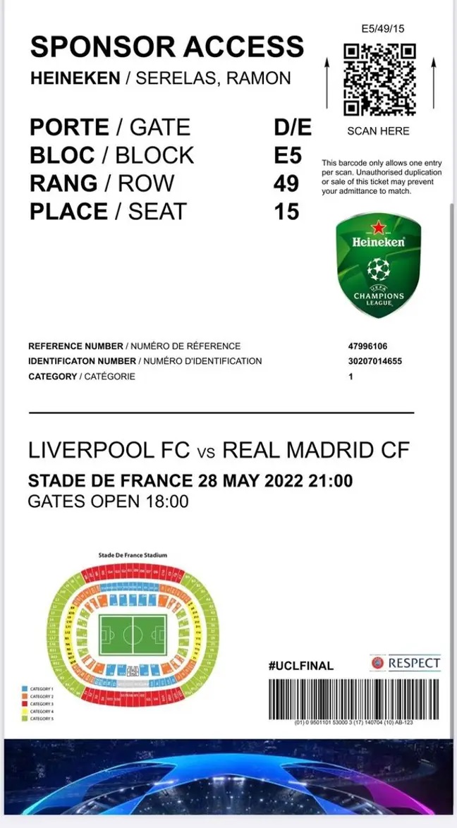 Tiket final Liga Champions palsu. (Foto: sportbible.com)