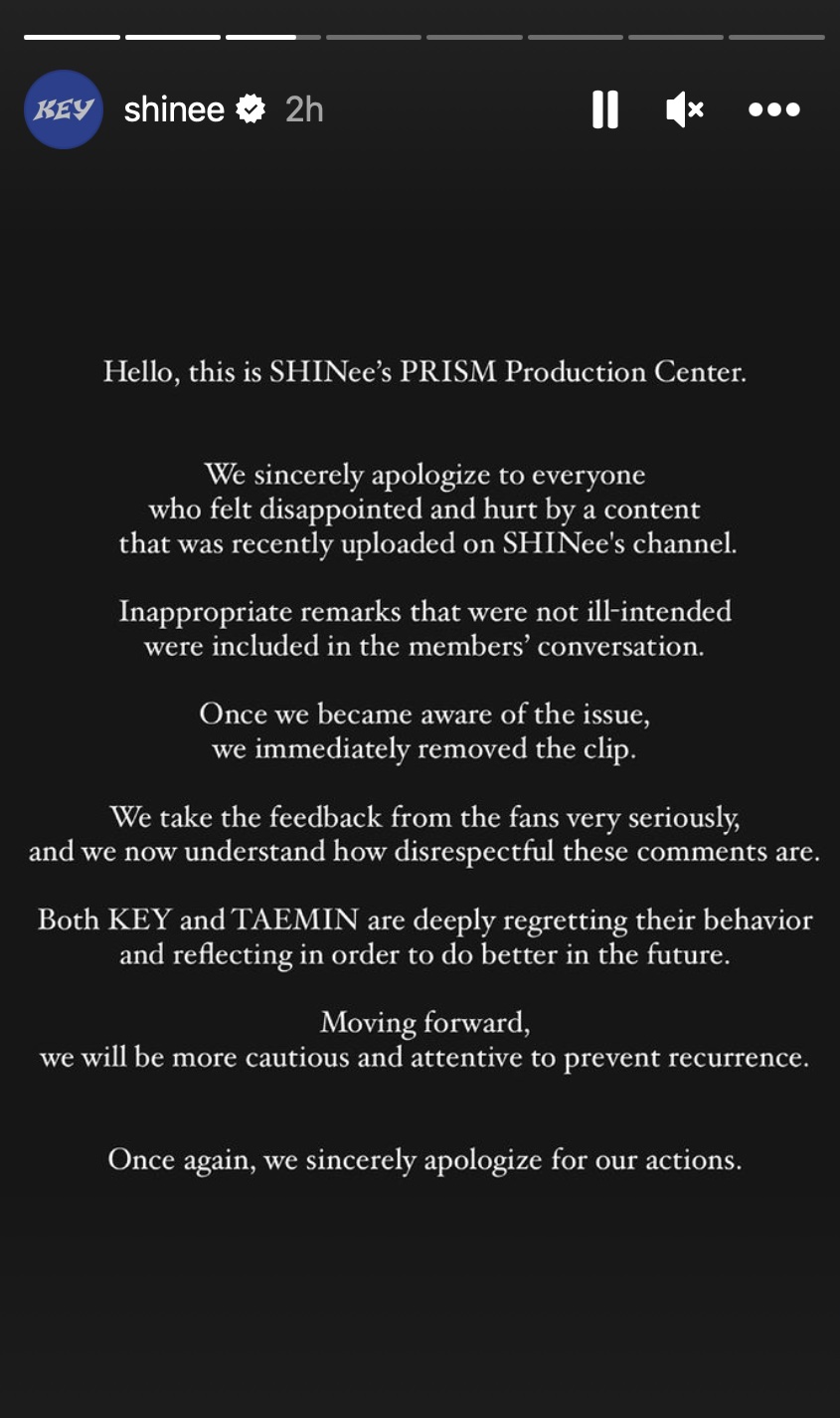 Key dan Taemin SHINee Minta Maaf Soal Komentarnya Tentang Warna Kulit Minho