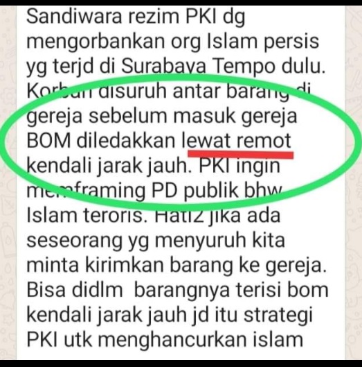 [Cek Fakta] Bom Gereja di Makassar Dikendalikan Jarak Jauh  oleh PKI? Ini Faktanya
