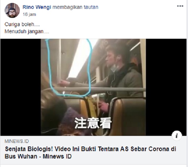 [Cek Fakta] Video Ini Bukti Tentara AS Sebar Korona di Bus Wuhan? Ini Faktanya
