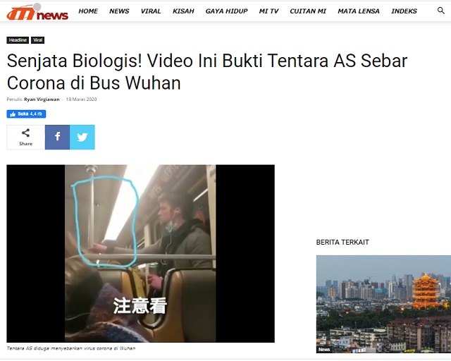 [Cek Fakta] Video Ini Bukti Tentara AS Sebar Korona di Bus Wuhan? Ini Faktanya