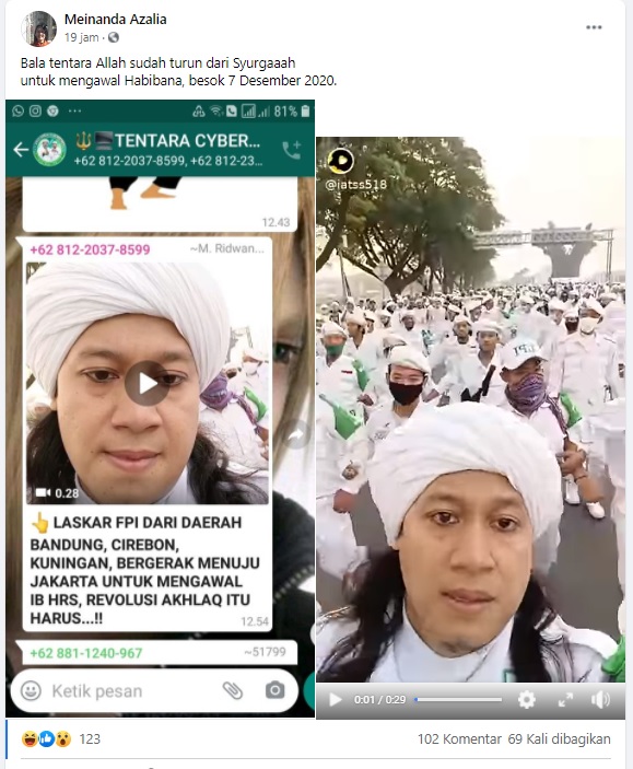 [Cek Fakta] Video Massa FPI dari Daerah Menuju Jakarta Kawal Rizieq Shihab Besok? Ini Faktanya